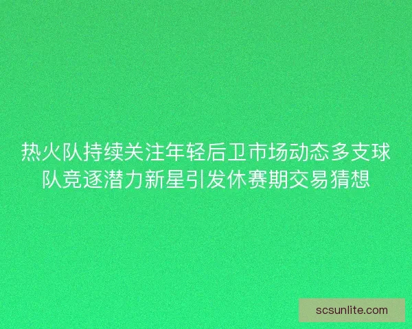 热火队持续关注年轻后卫市场动态多支球队竞逐潜力新星引发休赛期交易猜想